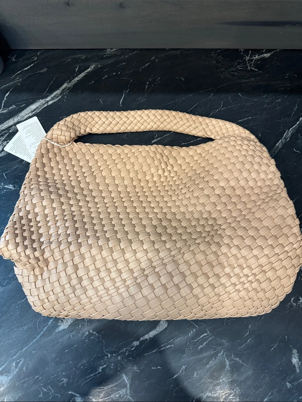 Woven Shoulder Hobo Bag in Beige - Picture 3 of 9